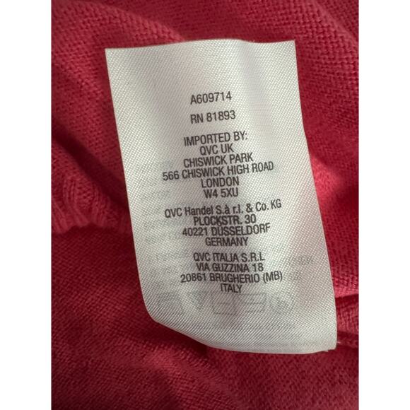 Isaac Mizrahi Live! Split Neck Long Sleeve Cardigan Rosy Pink Small NWOT - Picture 13 of 13